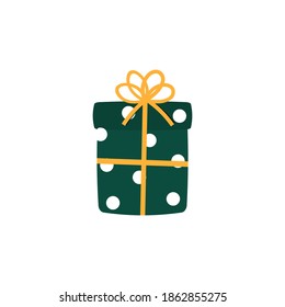 Christmas Present Flat Vector Illustration.