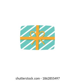 Christmas Present Flat Vector Illustration.
