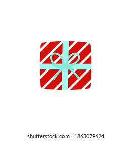 Christmas Present Flat Vector Illustration.