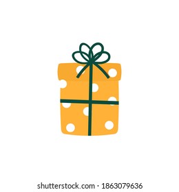 Christmas Present Flat Vector Illustration.