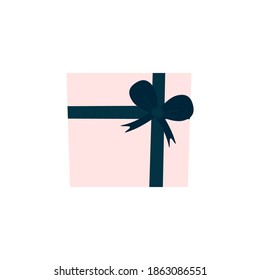 Christmas Present Flat Vector Illustration.