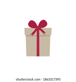 Christmas Present Flat Vector Illustration.