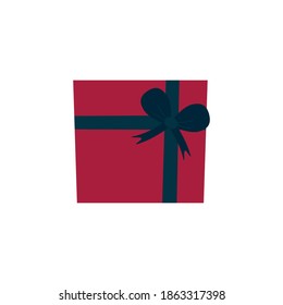 Christmas Present Flat Vector Illustration.