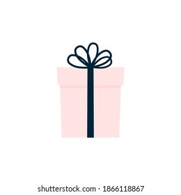 Christmas Present Flat Vector Illustration.