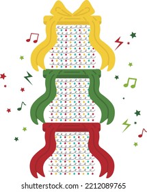 Regalo de Navidad. Tierras, banderas, etiquetas, burbujas, cintas y pegatinas. Colección de iconos decorativos de Feliz Navidad