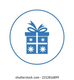 Christmas present gift box icon | Circle version icon |