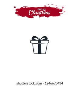 Christmas present, gift box illustration vector icon