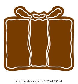 Christmas present gingerbread cookie. Vector illustration design