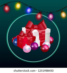 christmas present icon, can be used as a design element