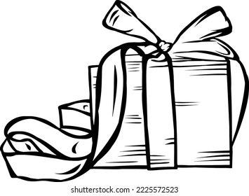 Christmas present line art illustrations design 
