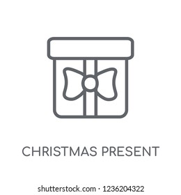 Christmas present linear icon. Modern outline Christmas present logo concept on white background from Christmas collection. Suitable for use on web apps, mobile apps and print media.