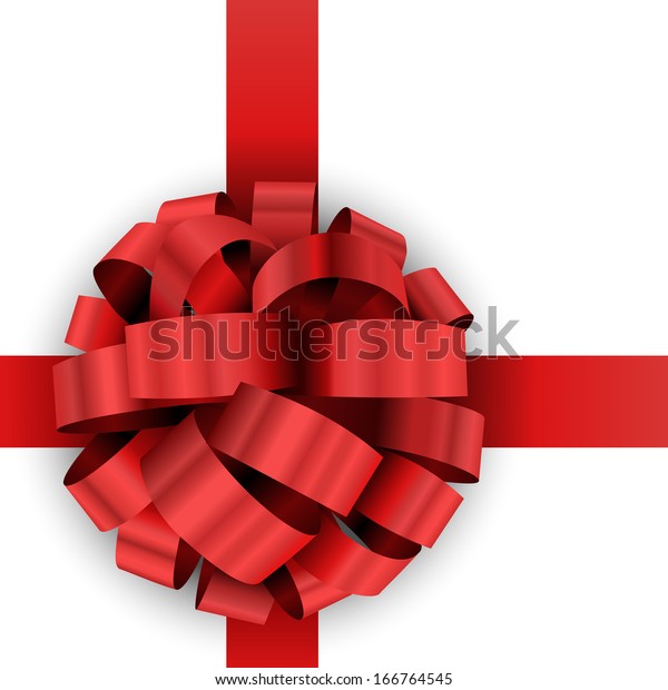 Christmas Present Red Bow Vector Template Stock Vector (Royalty Free) 166764545 | Shutterstock