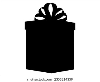 Christmas present silhouette vector art