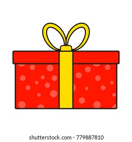 christmas present simple icon for christmas design isolated on white background