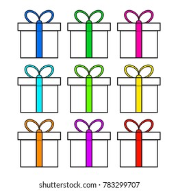 christmas present simple icon for christmas design isolated on white background