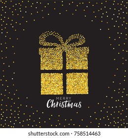 Christmas present vector glitter background