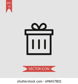 Christmas present vector icon, illustration symbol