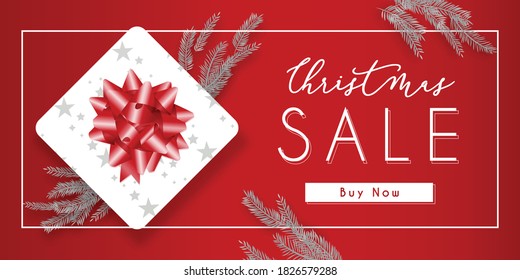 Navidad presenta banners realista vectorial caja regalo venta diseño web