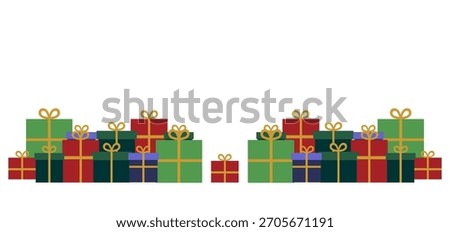 Christmas Presents Border with Copy Space	