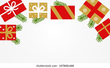 Christmas presents card background. Vector illustration.