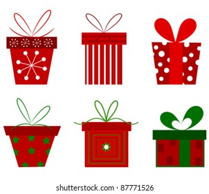 Christmas presents collection. Vector illustration