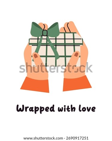 Christmas presents. exchange presents. Festive Vector illustration