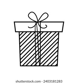 La Navidad presenta un vector de iconos. signo de ilustración de la caja de Navidad. Símbolo de regalo de Navidad. Logo de Navidad.