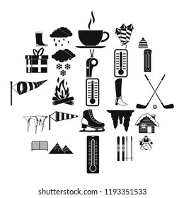 Christmas presents icons set. Simple set of 25 christmas presents vector icons for web isolated on white background