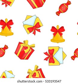 Christmas presents pattern. Cartoon illustration of christmas presents vector pattern for web
