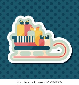 Christmas presents and sleigh flat icon with long shadow eps10