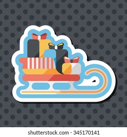 Christmas presents and sleigh flat icon with long shadow eps10