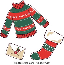 christmas preset and holliday vector set