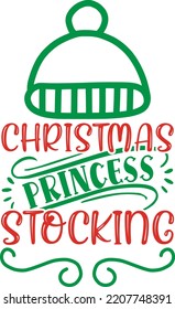 christmas princess stocking vector file
