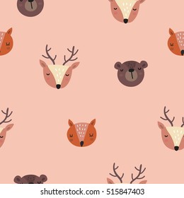Christmas print with cute deer