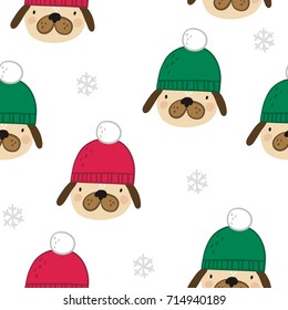 Christmas print with cute dog