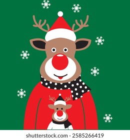 Christmas print design illustration for sweater, greetings card, t shirt, poster