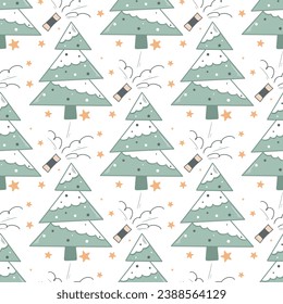 Christmas print for wrapping paper, textile, cards and design