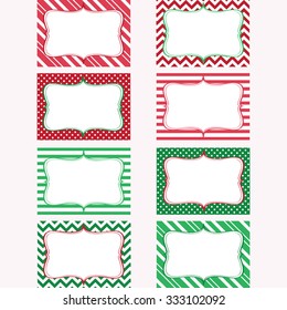 Christmas Printable Labels Set. Tags, Photo Frame, Gift Tags, Scrap Booking,Card Making, Invitation.