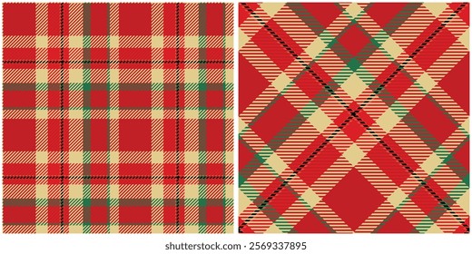 Christmas printable Tartan a patterned cloth with crossing horizontal and vertical bands in multiple colours, forming simple or complex rectangular patterns.