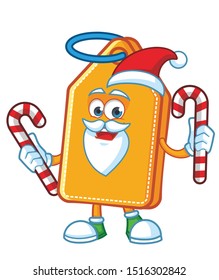 christmas prize tag shopping cartoon character mascot vector design
