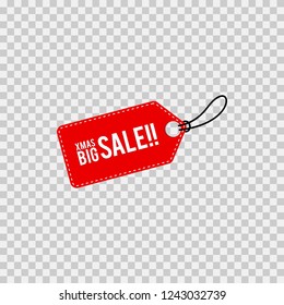 Christmas Promo Label, Xmas Big Sale Tag or Label Vector