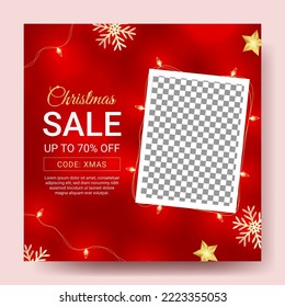 christmas promotion social media banner red background