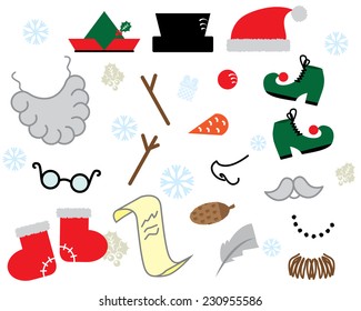 Christmas props vector set