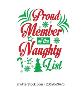 Christmas pround member t shirt vector typography design