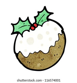 caricatura de pudding de navidad