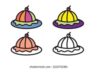 Christmas pudding element design. christmas day vector illustration