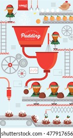 christmas pudding factory vector/illustration