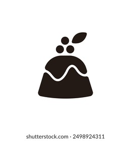 Christmas Pudding icon. Flat silhouette version.