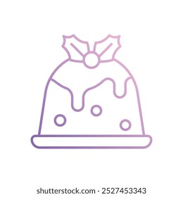 Navidades Icono de pudín aislado en un fondo blanco. Ilustración vectorial.