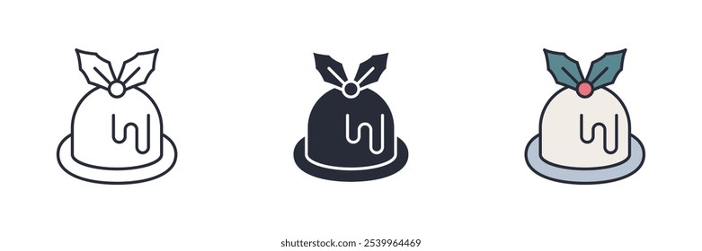 Christmas puddings icon. Christmas puddings Symbol sign for mobile concept and web design. Vector icon, Logo illustration, Vector graphics